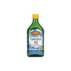 Carlson, Aceite de hígado de bacalao noruego silvestre, Sabor natural a limón, 500 ml (16,9 oz. líq.)