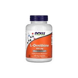NOW Foods, L-ornitina, 500 mg, 120 cápsulas vegetales