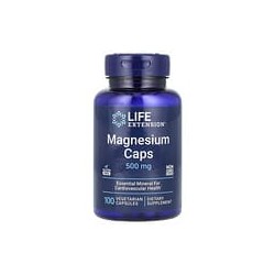 Life Extension, Magnesio en cápsulas, 500 mg, 100 cápsulas vegetales
