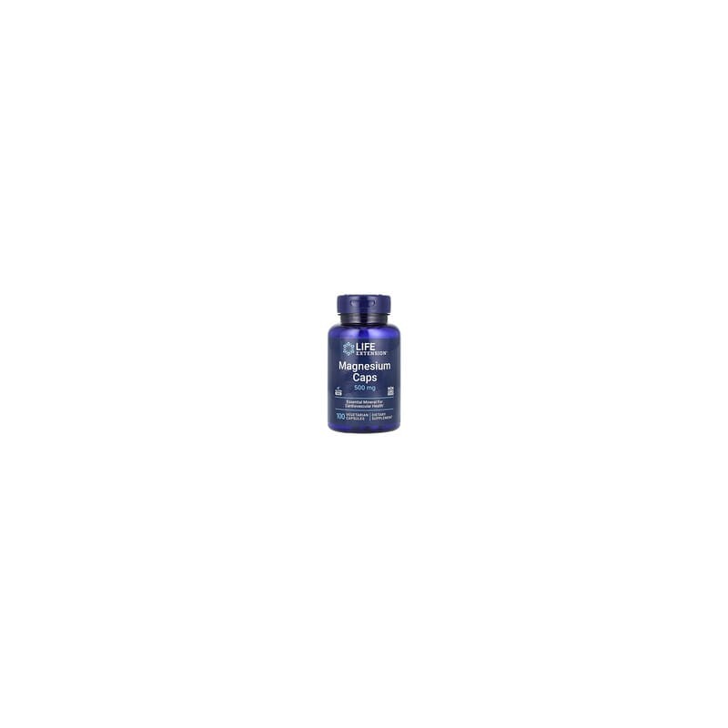 Life Extension, Magnesio en cápsulas, 500 mg, 100 cápsulas vegetales
