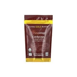 California Gold Nutrition, Fungiology®, Cordyceps militaris orgánico certificado en polvo, 120 g (4,2 oz)