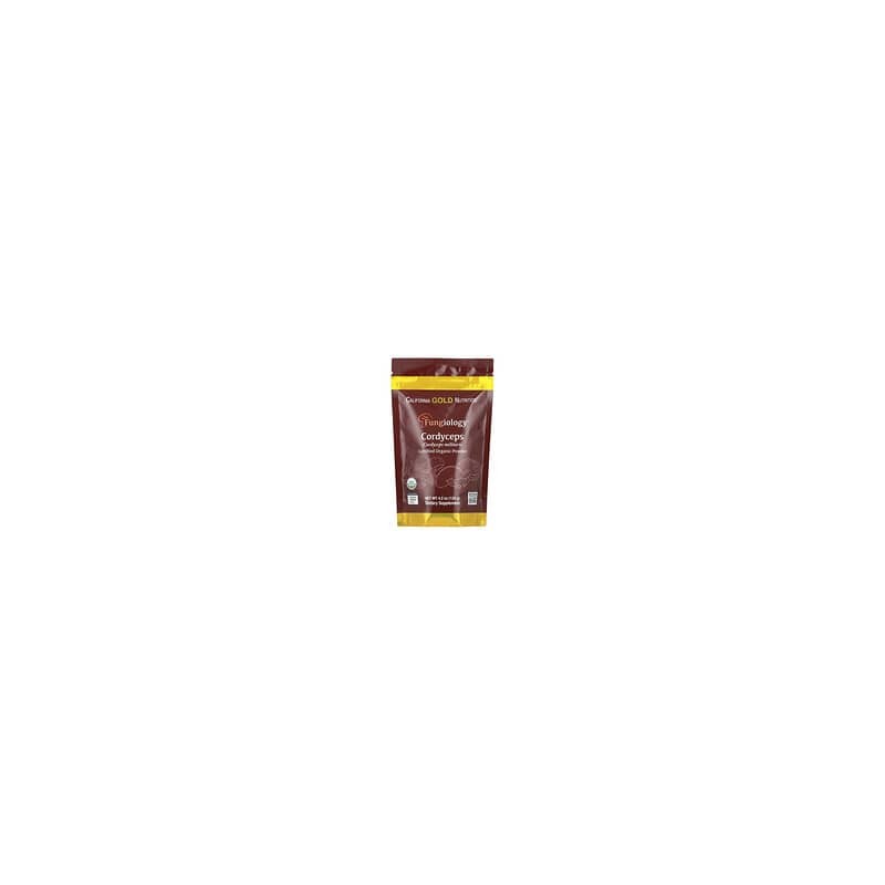 California Gold Nutrition, Fungiology®, Cordyceps militaris orgánico certificado en polvo, 120 g (4,2 oz)