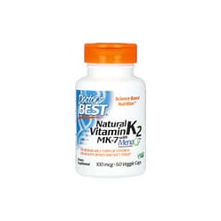 Doctor's Best, Vitamina K2 natural en forma de MK-7 con MenaQ7, 100 mcg, 60 cápsulas vegetales