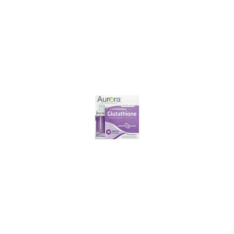 Aurora Nutrascience, Glutatión liposomal Micro-Pack+, 500 mg, 30 sobres de una porción individual con contenido líquido, 13,5 ml