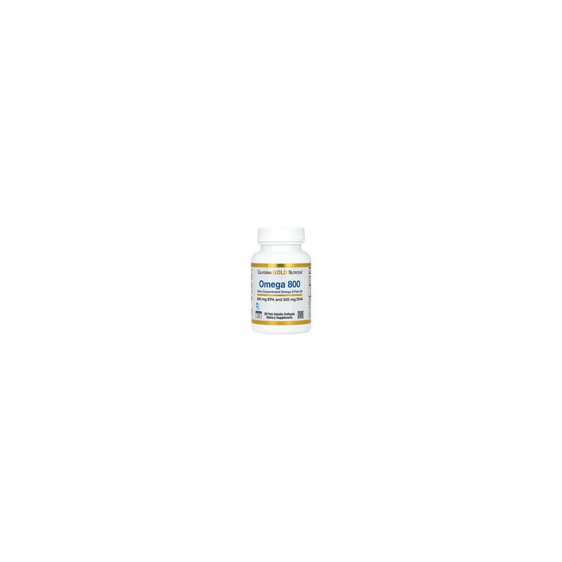 California Gold Nutrition, Omega 800, Aceite de pescado con omega-3 ultraconcentrado, En forma de triglicéridos KD-Pür, 1000 mg,