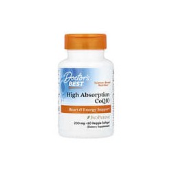 Doctor's Best, CoQ10 de alta absorción con BioPerine, 200 mg, 60 cápsulas blandas vegetales