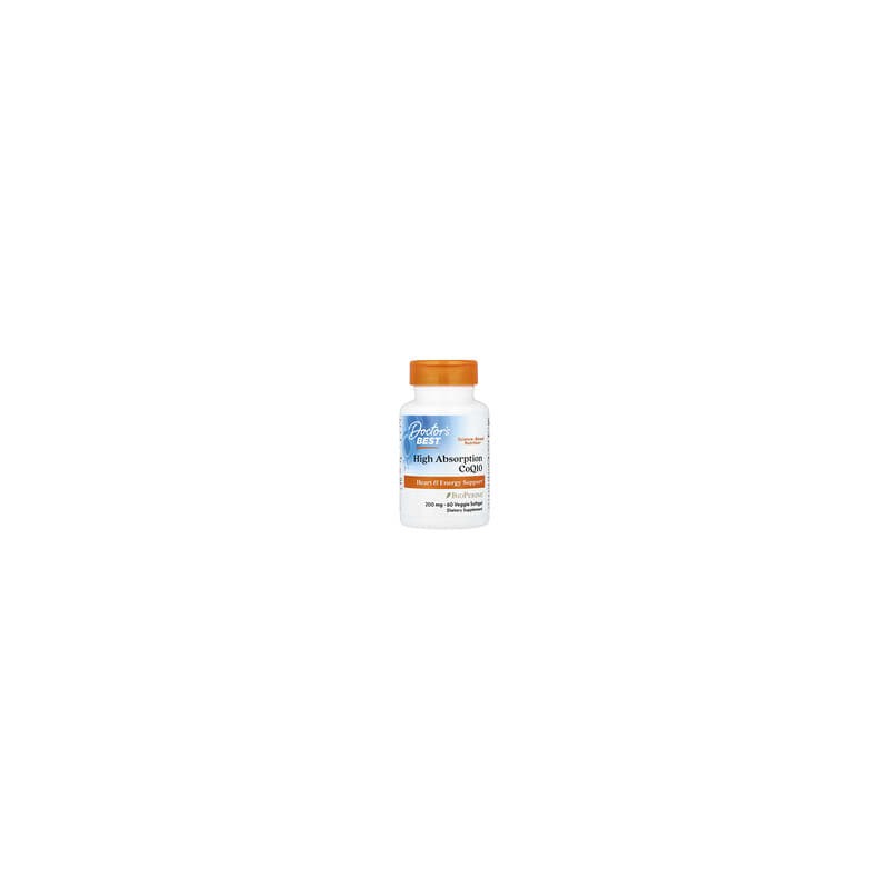 Doctor's Best, CoQ10 de alta absorción con BioPerine, 200 mg, 60 cápsulas blandas vegetales