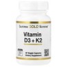 California Gold Nutrition, Vitaminas D3 y K2, 60 cápsulas vegetales