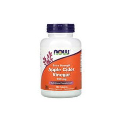 NOW Foods, Vinagre de sidra de manzana, Acción extra, 750 mg, 180 comprimidos