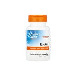 Doctor's Best, Biotina, 10.000 mcg, 120 cápsulas vegetales