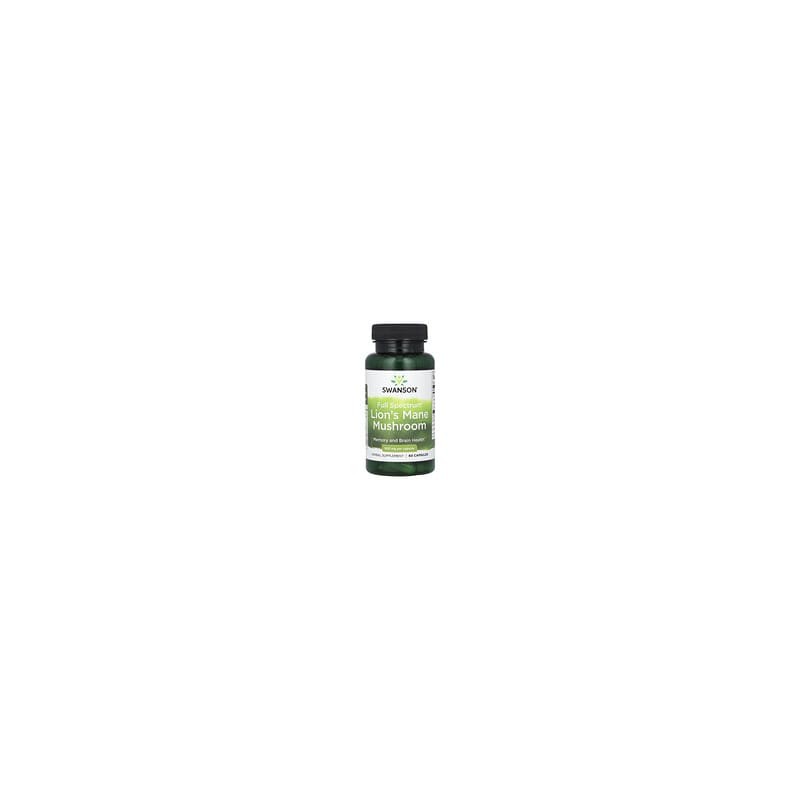 Swanson, Hongo melena de león de espectro completo, 500 mg, 60 cápsulas