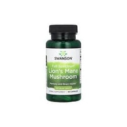 Swanson, Hongo melena de león de espectro completo, 500 mg, 60 cápsulas