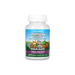 NaturesPlus, Source of Life, Animal Parade, Refuerzo inmunitario para niños, Sabor natural a bayas tropicales, 90 animales