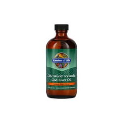 Garden of Life, Olde World Aceite de hígado de bacalao islandés, Limón y menta, 1 g, 236 ml (8 oz. líq.)