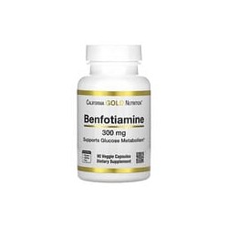 California Gold Nutrition, Benfotiamina, 300 mg, 90 cápsulas vegetales
