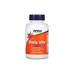 NOW Foods, Daily Vits, Suplemento multivitamínico y mineral, 120 cápsulas vegetales