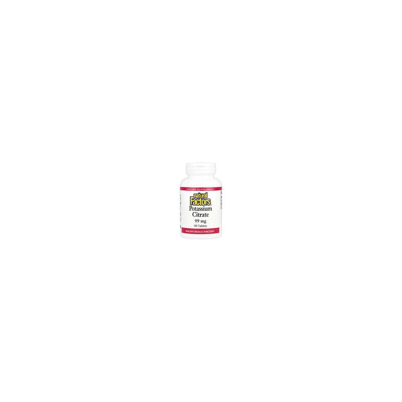 Natural Factors, Citrato de potasio, 99 mg, 90 comprimidos