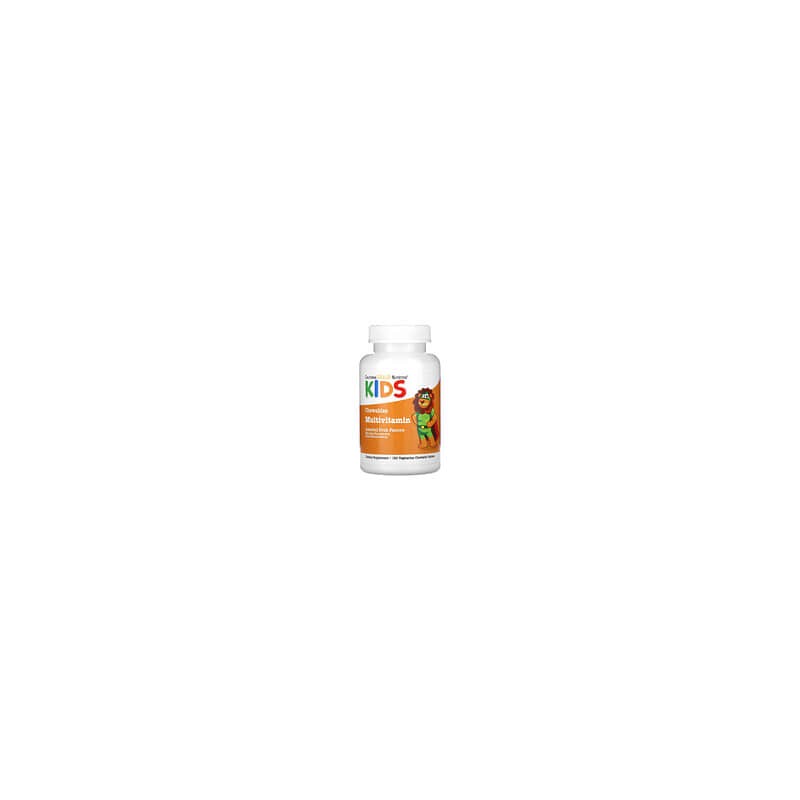 California Gold Nutrition, Suplemento multivitamínico masticable para niños, Frutas surtidas, 180 comprimidos vegetales