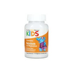 California Gold Nutrition, Calcio más magnesio masticable para niños, Pastel de cumpleaños, 90 comprimidos vegetales