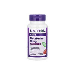 Natrol, Melatonina, Disolución rápida, Concentración máxima, Fresa, 10 mg, 60 comprimidos