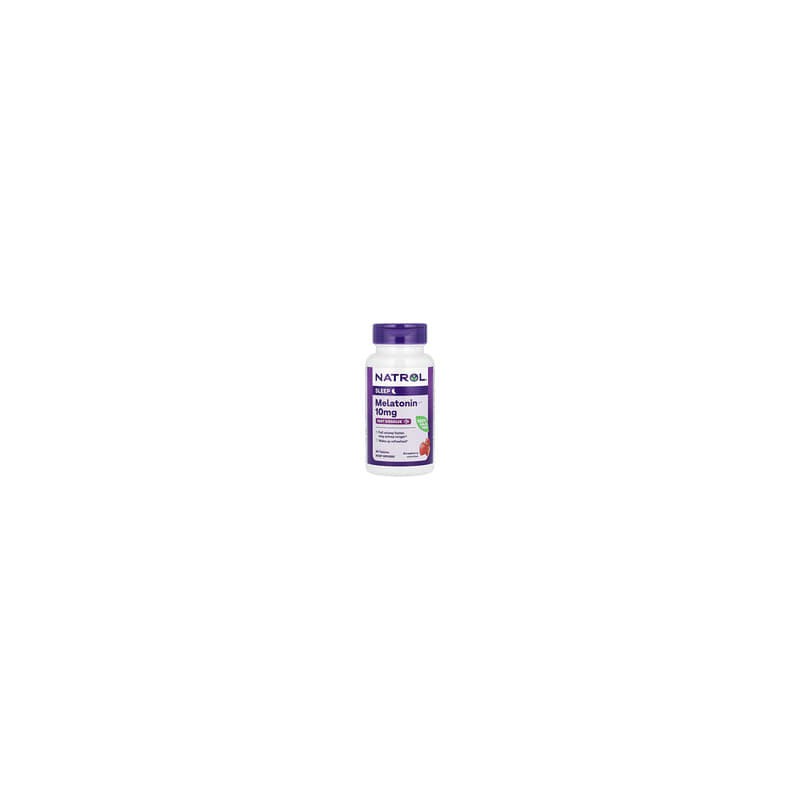 Natrol, Melatonina, Disolución rápida, Concentración máxima, Fresa, 10 mg, 60 comprimidos
