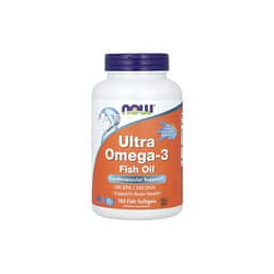 NOW Foods, Ultra Omega-3, Ácido eicosapentaenoico: 500/Ácido docosahexaenoico: 250, 180 cápsulas blandas de pescado