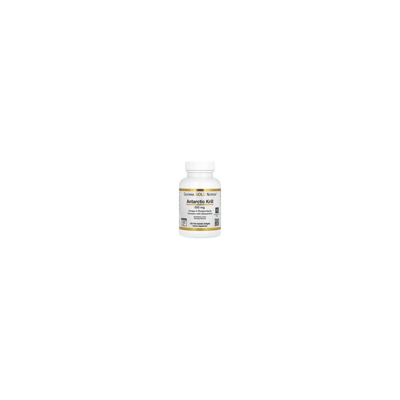 California Gold Nutrition, Aceite de kril antártico, Complejo de fosfolípidos de omega-3 con astaxantina, Sabor natural a fresa 