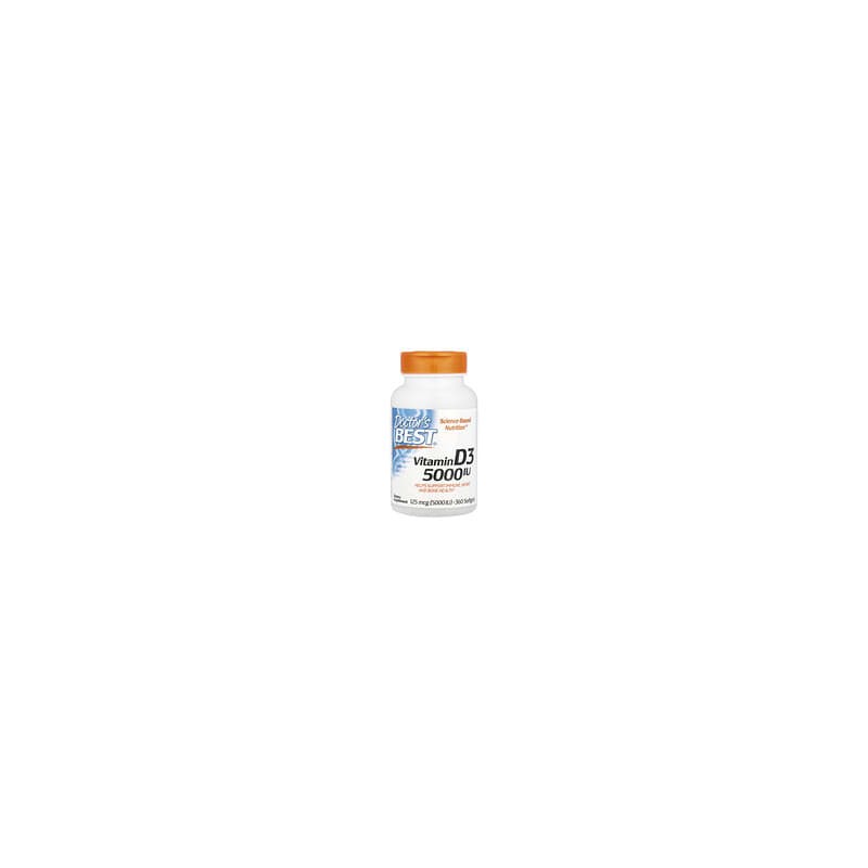 Doctor's Best, Vitamina D3, 125 mcg (5000 UI), 360 cápsulas blandas