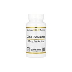 California Gold Nutrition, Picolinato de zinc, 50 mg, 120 cápsulas vegetales