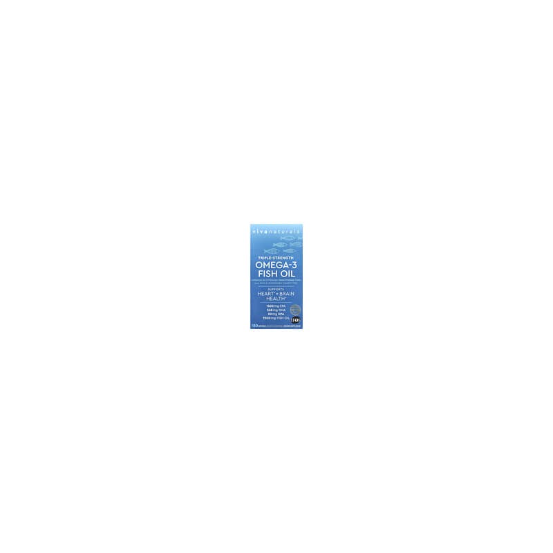Viva Naturals, Aceite de pescado con omega-3, Triple concentración, 2500 mg, 180 cápsulas blandas (1250 mg por cápsula blanda)