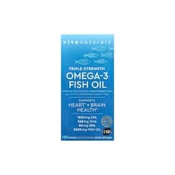 Viva Naturals, Aceite de pescado con omega-3, Triple concentración, 2500 mg, 180 cápsulas blandas (1250 mg por cápsula blanda)