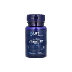 Life Extension, Vitamina K2 (MK-7) en dosis baja, 45 mcg, 90 cápsulas blandas