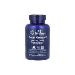 Life Extension, Super omega-3, 60 cápsulas blandas