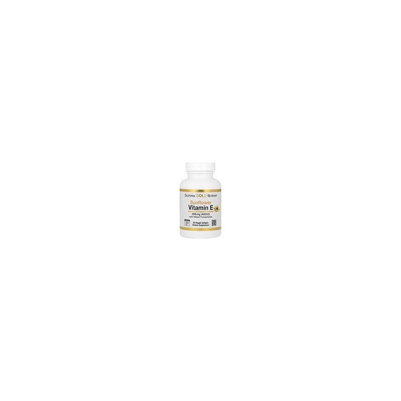California Gold Nutrition, Girasol y vitamina E, Con mezcla de tocoferoles, 400 UI, 90 cápsulas blandas vegetales