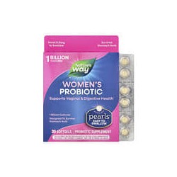 Nature's Way, Probiotic Pearls, Perlas probióticas para mujeres, 1000 millones de UFC, 30 cápsulas blandas