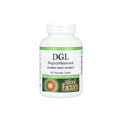 Natural Factors, DGL, Extracto de raíz de regaliz desglicirrizado, 90 comprimidos masticables