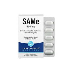Lake Avenue Nutrition, SAMe (tosilato de disulfato de S-adenosil-L-metionina), 400 mg, 60 comprimidos