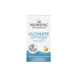 Nordic Naturals, Ultimate Omega, Suplemento de aceite de pescado con omega-3, Limón, 1280 mg, 60 cápsulas blandas (640 mg por cá