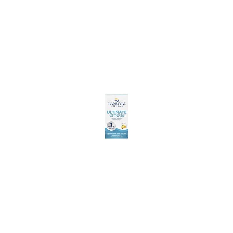 Nordic Naturals, Ultimate Omega, Suplemento de aceite de pescado con omega-3, Limón, 1280 mg, 60 cápsulas blandas (640 mg por cá