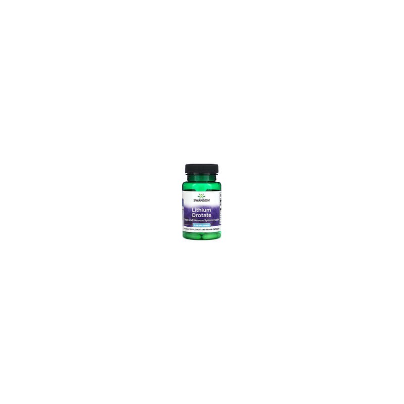 Swanson, Orotato de litio, 5 mg, 60 cápsulas vegetales