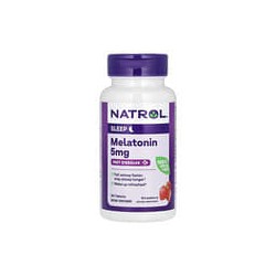 Natrol, Melatonina, Disolución rápida, Fresa, 5 mg, 90 comprimidos