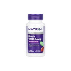 Natrol, Biotina, Disolución rápida, Máxima concentración, Fresa, 10.000 mcg, 60 comprimidos