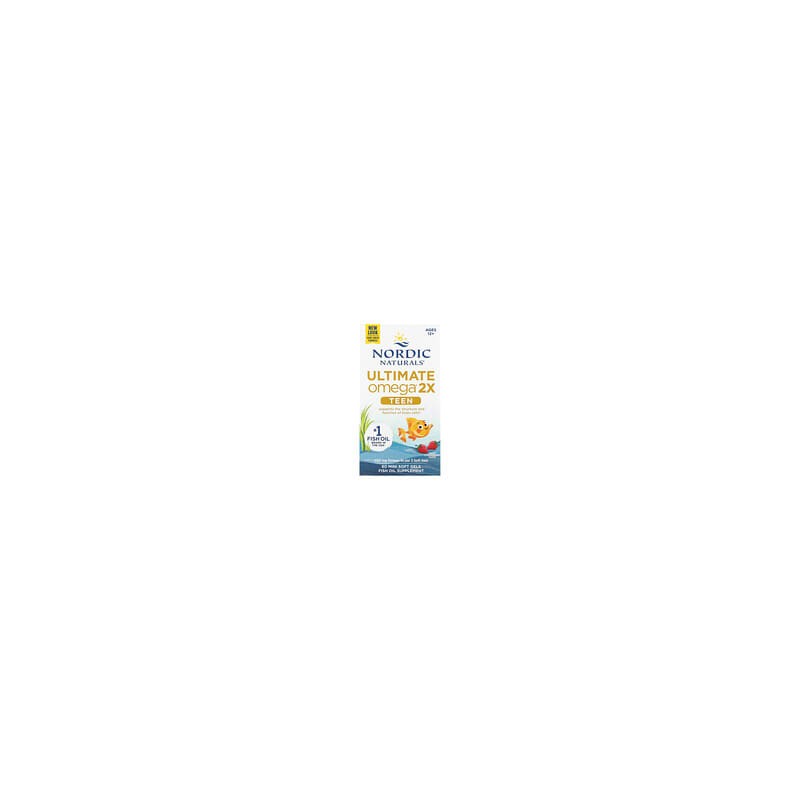 Nordic Naturals, Ultimate Omega 2X para adolescentes, De 12 años en adelante, Fresa, 60 minicápsulas blandas