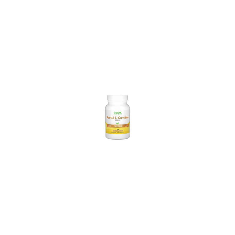 Super Nutrition, Acetil-L-carnitina, 500 mg, 60 cápsulas vegetales
