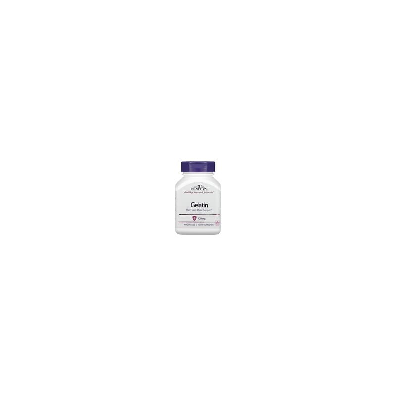 21st Century, Gelatina, 600 mg, 100 Cápsulas
