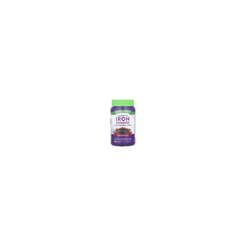 Nature's Truth, Hierro esencial y vitaminas B, Gomitas de zinc, Uva natural, 60 gomitas