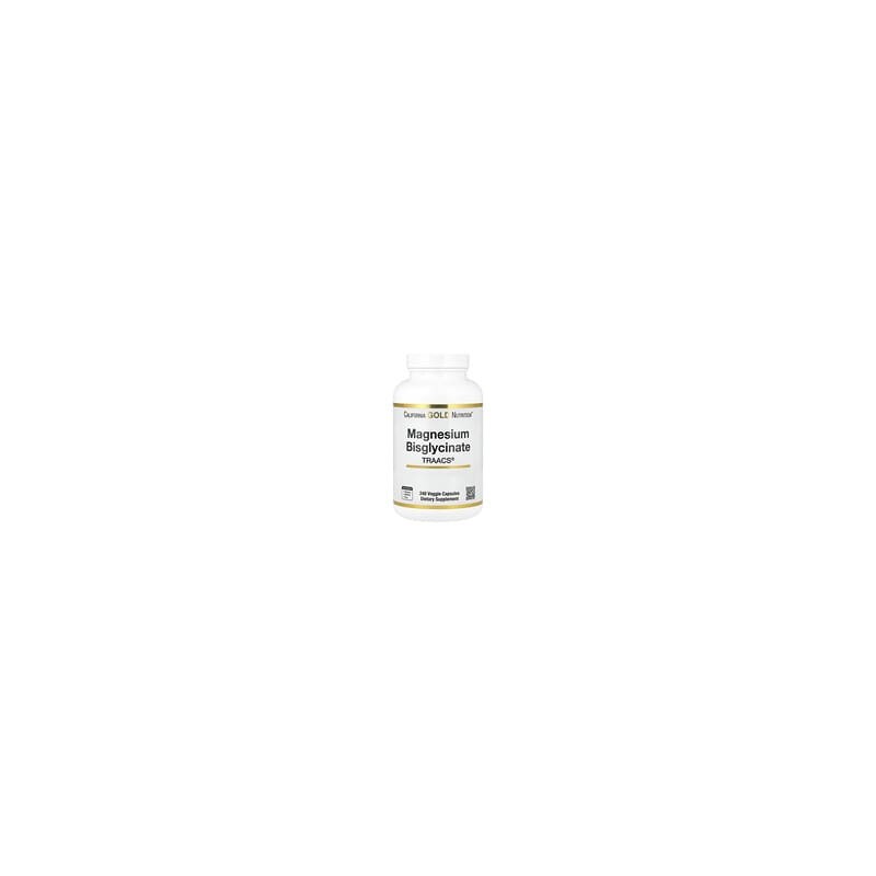 California Gold Nutrition, Bisglicinato de magnesio, Fórmula con TRAACS, 200 mg, 240 cápsulas vegetales (100 mg por cápsula)