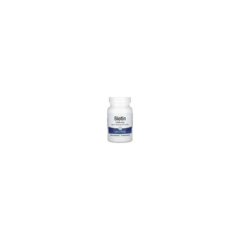 Lake Avenue Nutrition, Biotina, 5000 mcg, 30 cápsulas vegetales