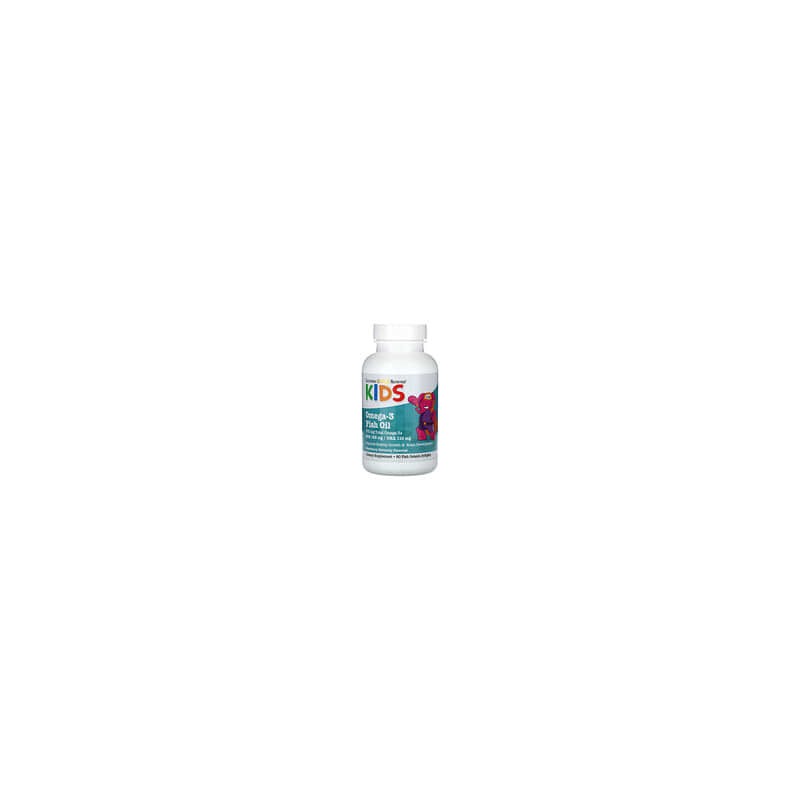 California Gold Nutrition, Aceite de pescado con omega-3 para niños, Sabor natural a fresa, 60 cápsulas blandas de gelatina de p