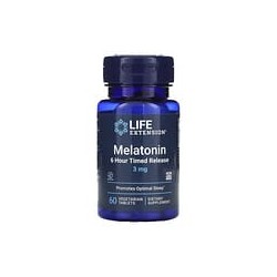 Life Extension, Melatonina de liberación prolongada en 6 horas, 3 mg, 60 comprimidos vegetales